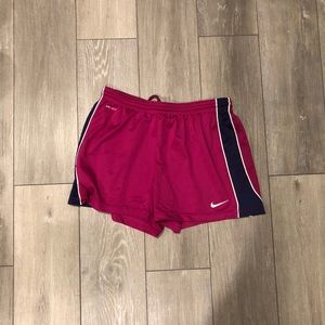 WOMENS - pink and dark purple NIKE shorts